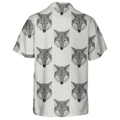 Geometrical Monochrome With Stylized Heads Of Wolf Hawaiian Shirt, Hawaiian Shirt Gift, Christmas Gift