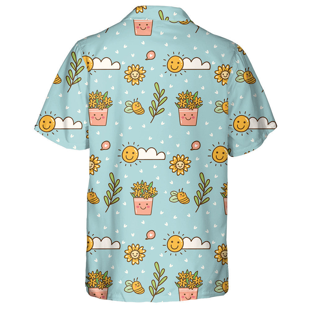 Lá Samhraidh Shona Le Cartún Lusanna Gréine Gréine Agus Beacha Léine Haváís, Bronntanas Léine Haváíais, Bronntanas Nollag