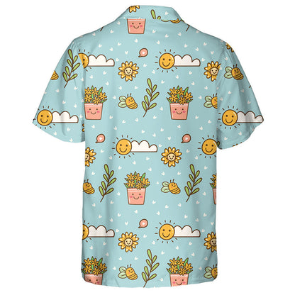 Lá Samhraidh Shona Le Cartún Lusanna Gréine Gréine Agus Beacha Léine Haváís, Bronntanas Léine Haváíais, Bronntanas Nollag