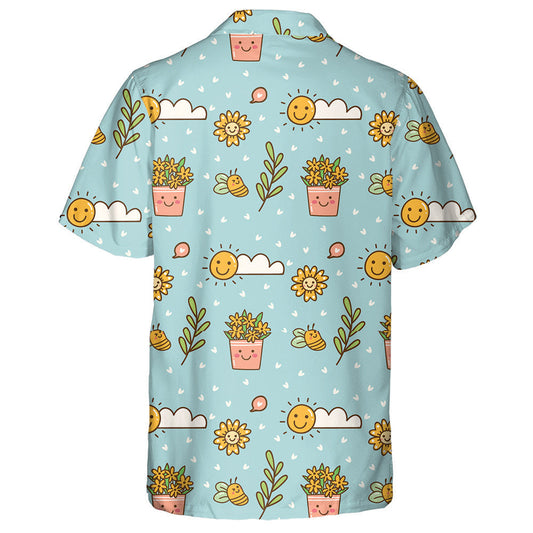 Lá Samhraidh Shona Le Cartún Lusanna Gréine Gréine Agus Beacha Léine Haváís, Bronntanas Léine Haváíais, Bronntanas Nollag