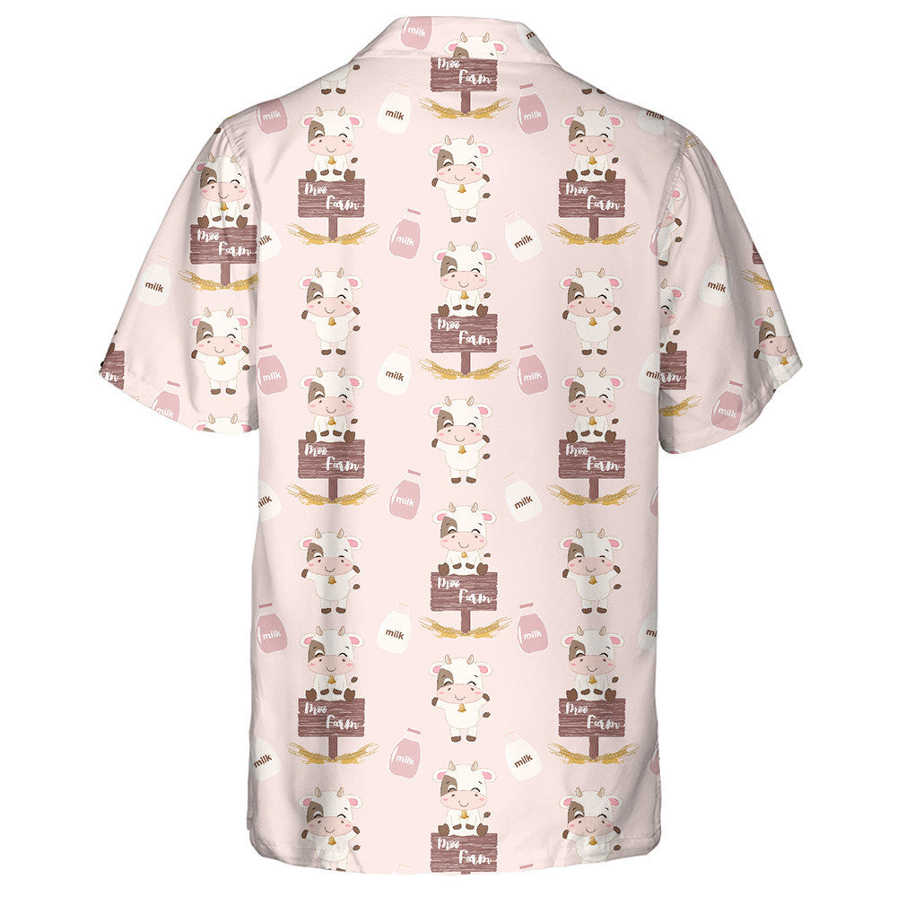 Summer Tropical Flower Background With Cows Hawaiian Shirt,Hawaiian Shirt Gift, Christmas Gift