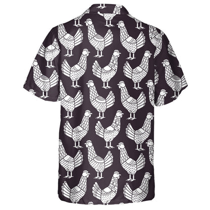 Chicken Monochorme With Special Texture Hawaiian Shirt, Hawaiian For Gift