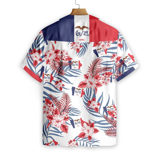 Patrún Bródúil Iowa Le Duilleoga Agus Bláthanna Bándearg Dear Léine Haváís, Bronntanas Léine Haváís, Bronntanas Nollag