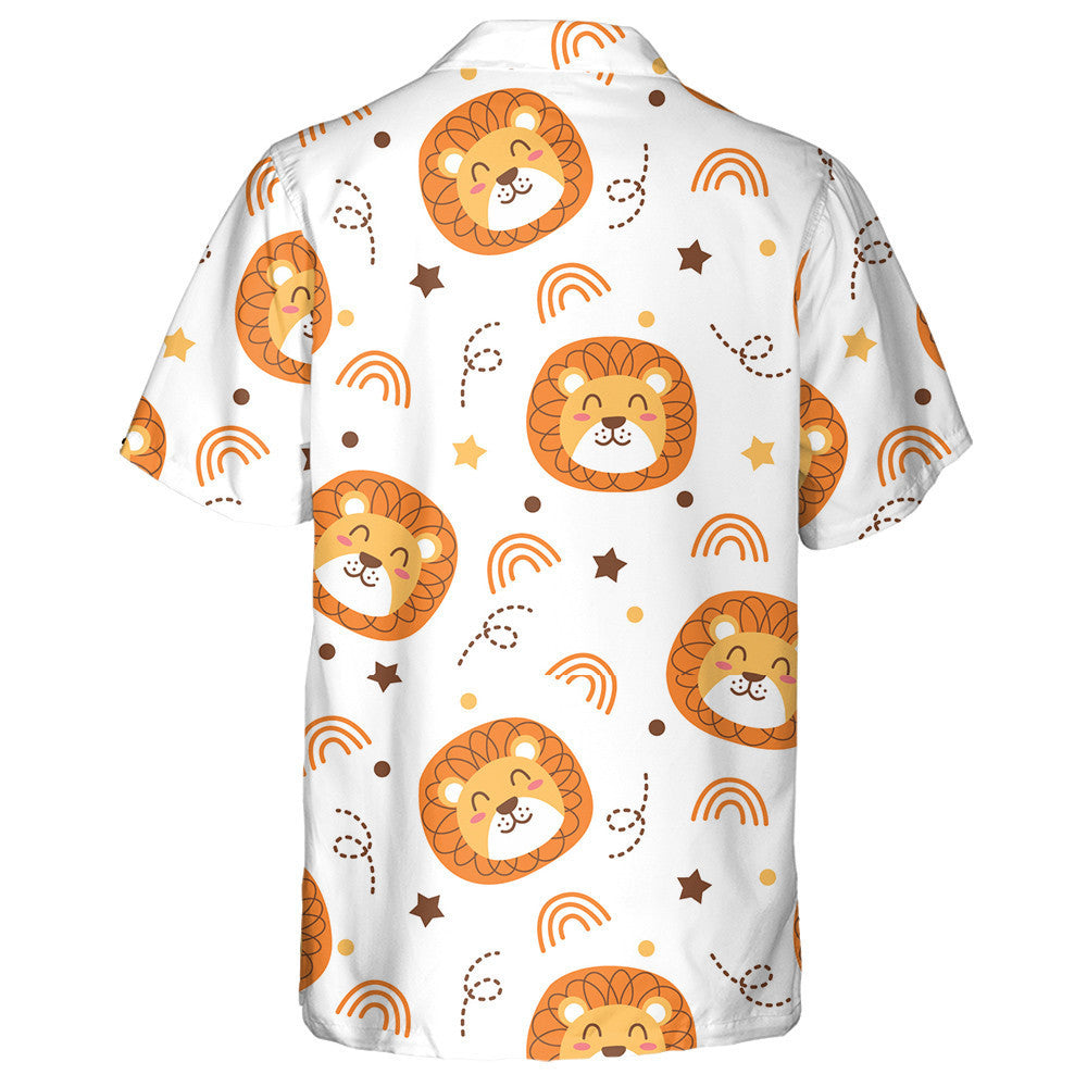 Happy Lion Head With Star And Rainbow Hawaiian Shirt, Hawaiian Shirt Gift, Christmas Gift