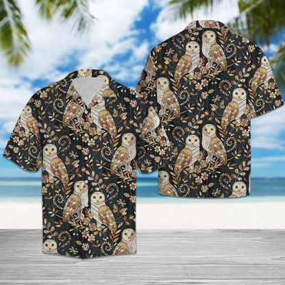Magic Owl Perched On Tree Wonderland Hawaiian Shirt,Hawaiian Shirt Gift, Christmas Gift