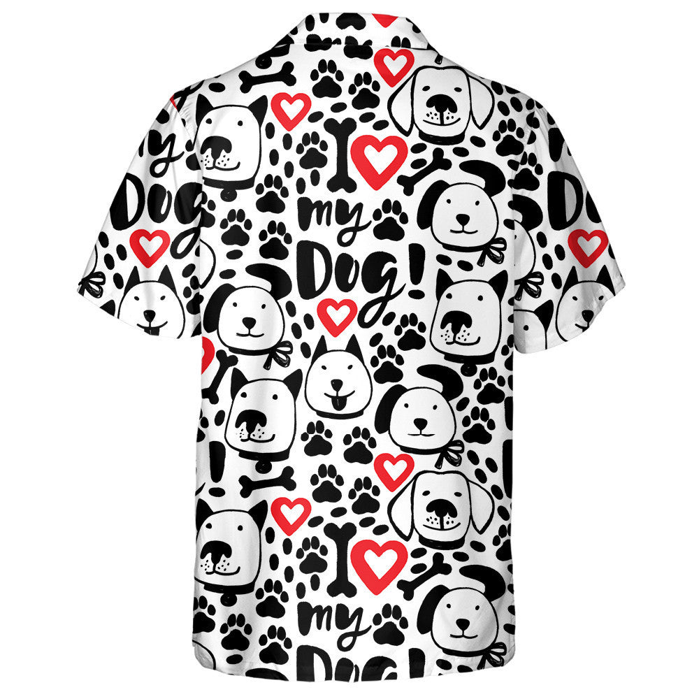 Grá Mo Chroí Madra Agus Aghaidheanna Greannmhar Madra Léine Haváís, Bronntanas Léine Haváís, Bronntanas Nollag