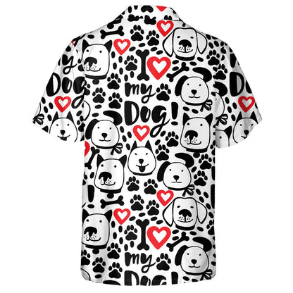 Grá Mo Chroí Madra Agus Aghaidheanna Greannmhar Madra Léine Haváís, Bronntanas Léine Haváís, Bronntanas Nollag