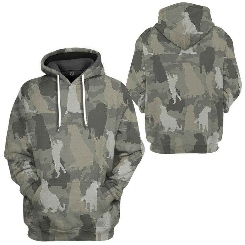 3D Golden Retriever Camo Chustaim Tshirt Éadaí Cochaillín