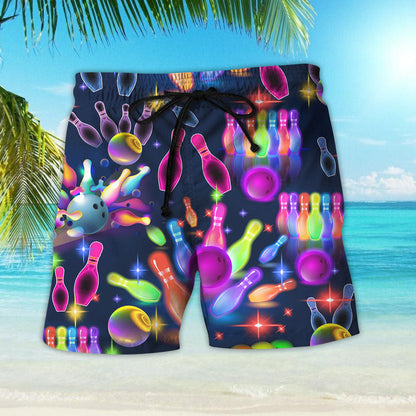 Bowling Hawaiian Shirt - Awesome Colorful Bowling Neon Light Hawaiian Shirts - Gift Ideas For Bowling Lovers,Hawaiian Shirt Gift, Christmas Gift