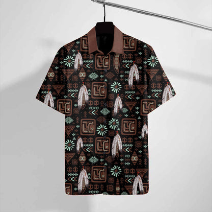 Native Feather On Black Background Design Hawaiian Shirt,Hawaiian Shirt Gift, Christmas Gift