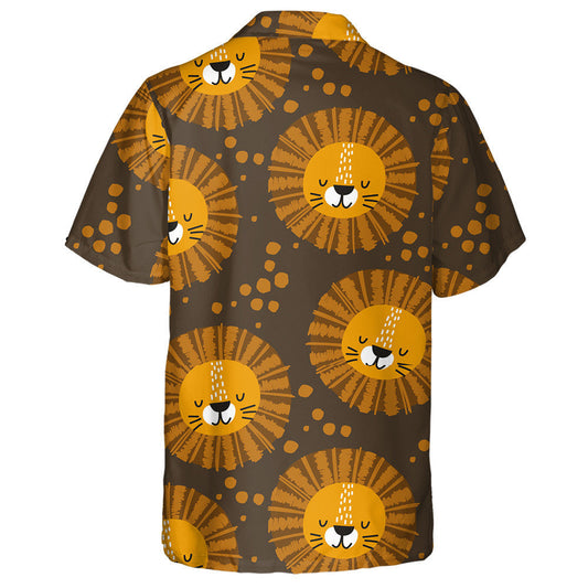 Sleeping Lion On Brown Background Hawaiian Shirt,Hawaiian Shirt Gift, Christmas Gift