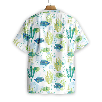 Fish Water Color Pattern Design Hawaiian Shirt,Hawaiian Shirt Gift, Christmas Gift