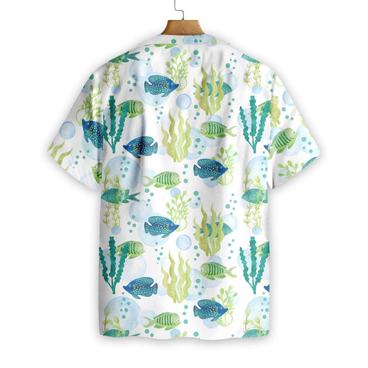 Fish Water Color Pattern Design Hawaiian Shirt,Hawaiian Shirt Gift, Christmas Gift