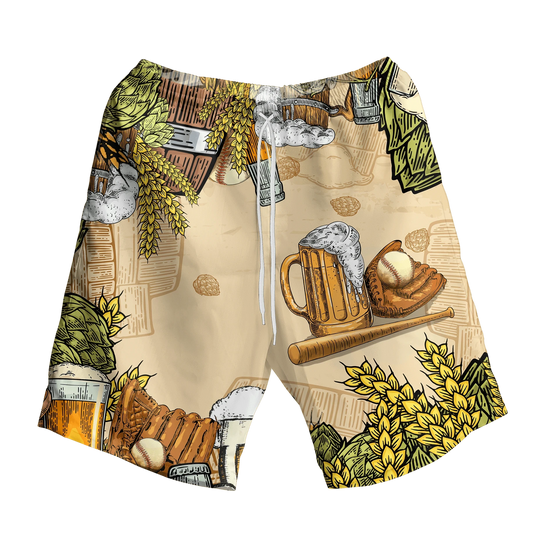 Classic Baseball And Beer For Life Background Hawaiian Shirt, Hawaiian Shirt Gift, Christmas Gift