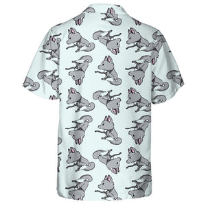 A Wolf Trying To Grab On Grey Background Hawaiian Shirt, Hawaiian Shirt Gift, Christmas Gift