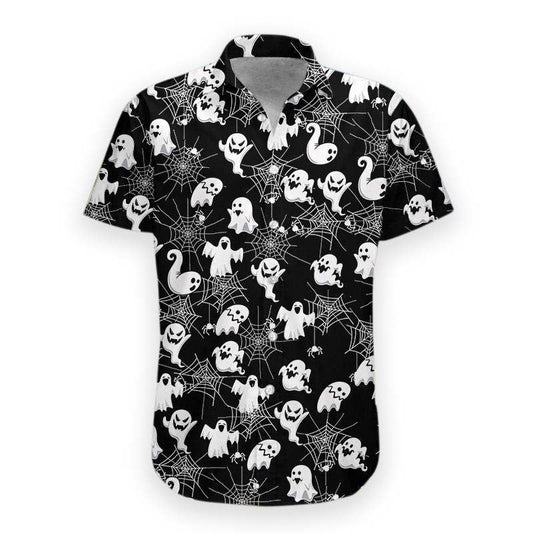 Black And White Halloween Crazy Ornamental Hawaiian Shirt, Hawaiian For Gift