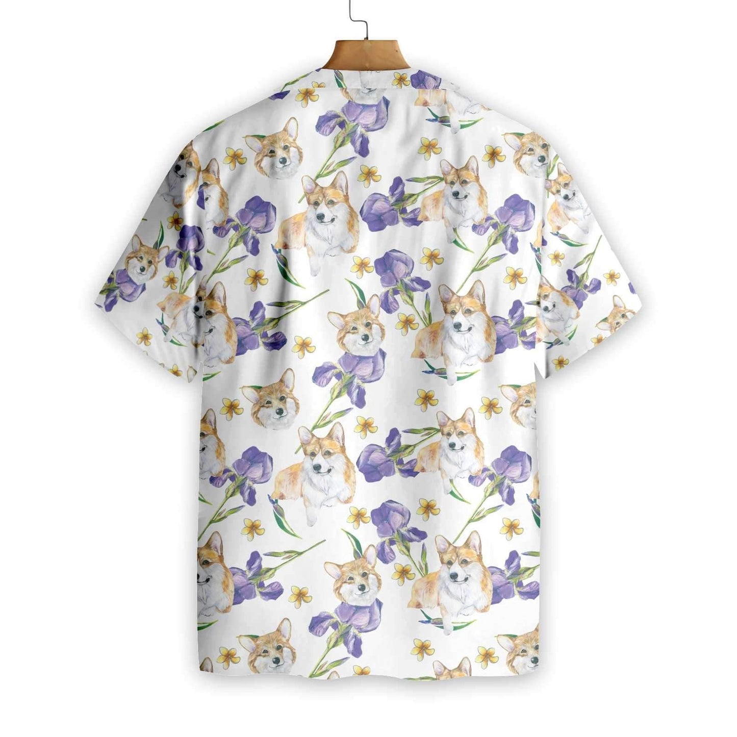 Little Corgi And Flowers Design Hawaiian Shirt, Hawaiian Shirt Gift, Christmas Gift