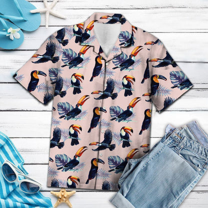 Awesome Toucan Group On Monstera Branch Pattern Hawaiian Shirt, Hawaiian Shirt Gift, Christmas Gift