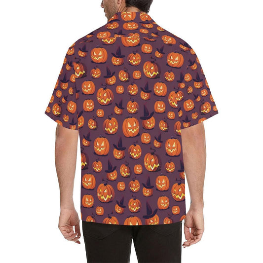 Nice Halloween Pumpkin Pattern Illustration Hawaiian Shirt ,Hawaiian Shirt Gift, Christmas Gift