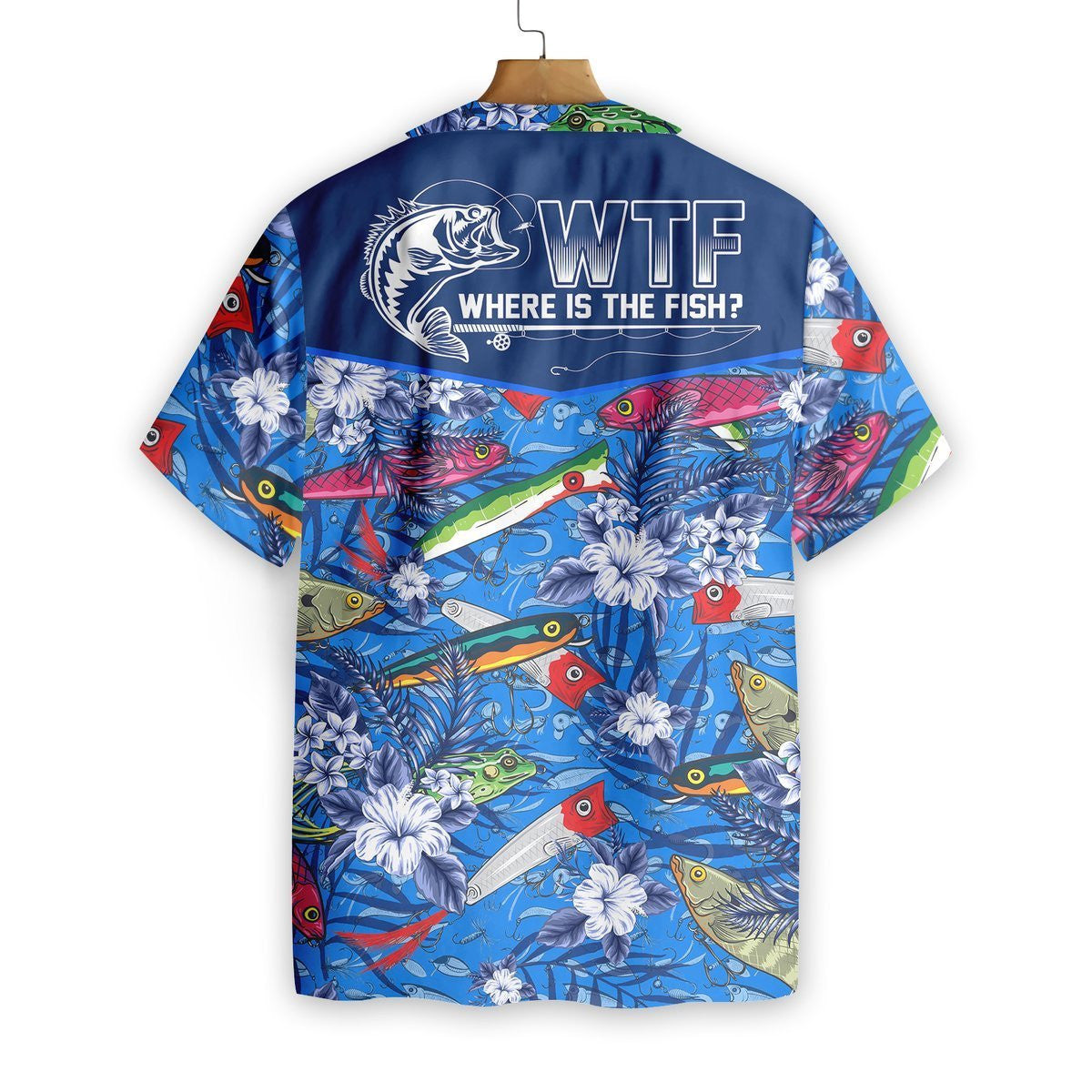Where The Blue Fish Pattern Hawaiian Shirt, Hwaiian For Gift