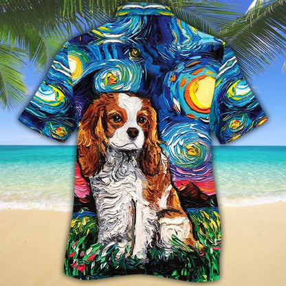 An Rí Séarlas Cavalier Madra Aghaidh gleoite Oíche Gorgeous Léine Haváís, Bronntanas Léine Haváís, Bronntanas Nollag