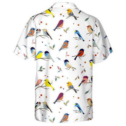 Birds On A Branch Berries And Leaves Hawaiian Shirt, Hawaiian For Gift