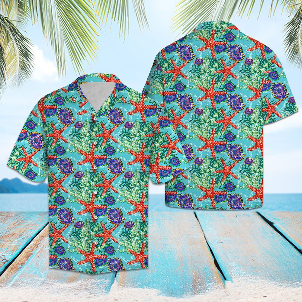 Starfish Underwater Floral Outstanding Design Hawaiian Shirt,Hawaiian Shirt Gift, Christmas Gift