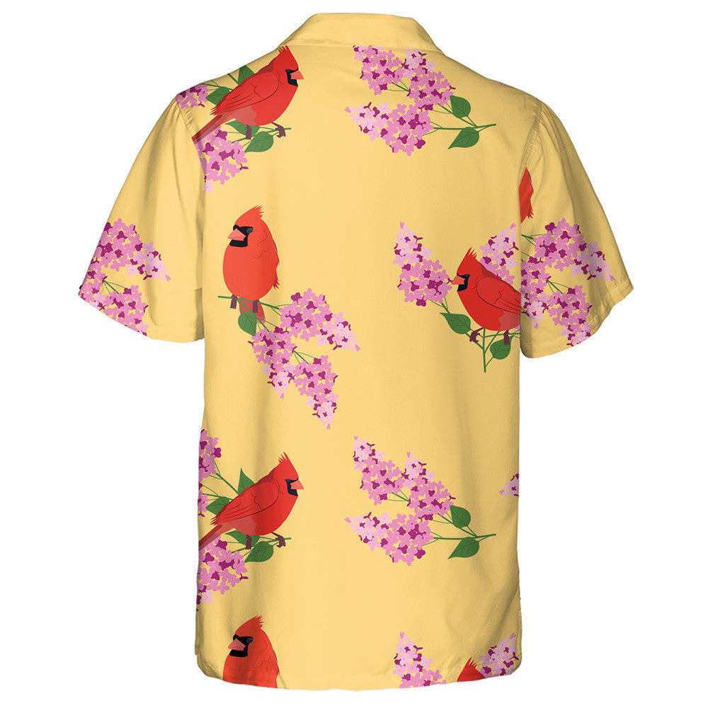 Funny Red Cardinal Bird With Lilac Hawaiian Shirt,Hawaiian Shirt Gift, Christmas Gift