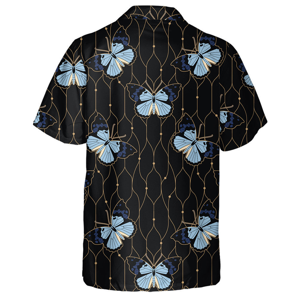 Butterflies On A Wicker Background In Art Style Hawaiian Shirt, Hawaiian Shirt Gift, Christmas Gift