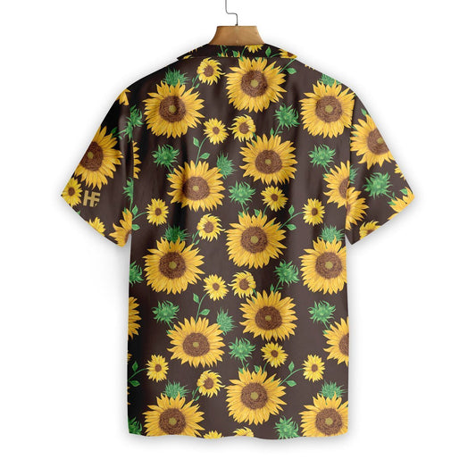 SÃ¹nflower On Dark Background Hawaiian Shirt,Hawaiian Shirt Gift, Christmas Gift