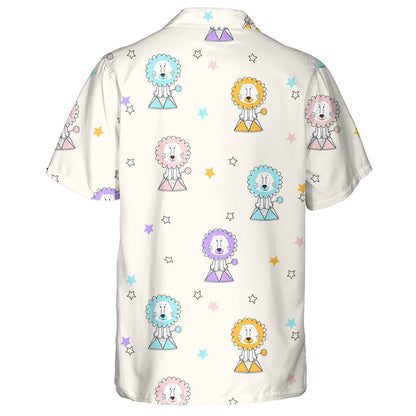 Colorful Circus Lion And Small Stars Hawaiian Shirt, Hawaiian For Gift
