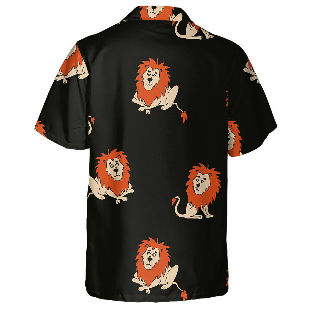 Sad Lion Sitting On Black Background Hawaiian Shirt,Hawaiian Shirt Gift, Christmas Gift