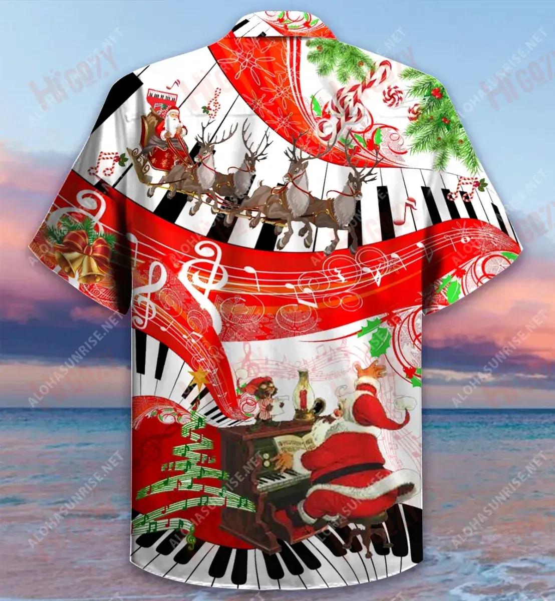 Christmas Piano Unisex Short Sleeve Shirt Hobbies Tropical Shirts Tactical Hawaiian Shirt Hawaiian Shirts For Women_Hawaiian Shirt Gift, Christmas Gift