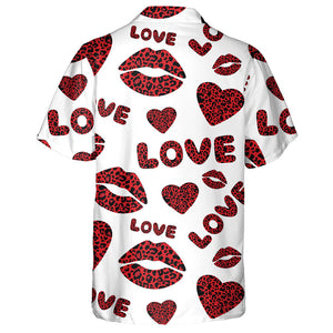 Wild African Valentine's Day Leopard Heart Lips Hawaiian Shirt, Hawaiian Shirt Gift, Christmas Gift