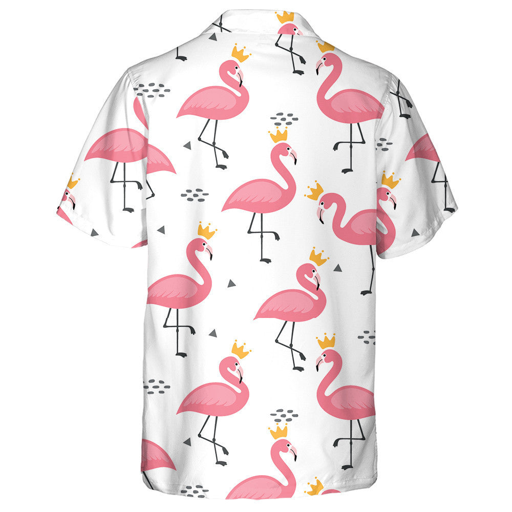 Beautiful Flamingo With Gold Crown Hawaiian Shirt, Hawaiian For Gift