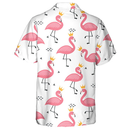 Beautiful Flamingo With Gold Crown Hawaiian Shirt, Hawaiian For Gift
