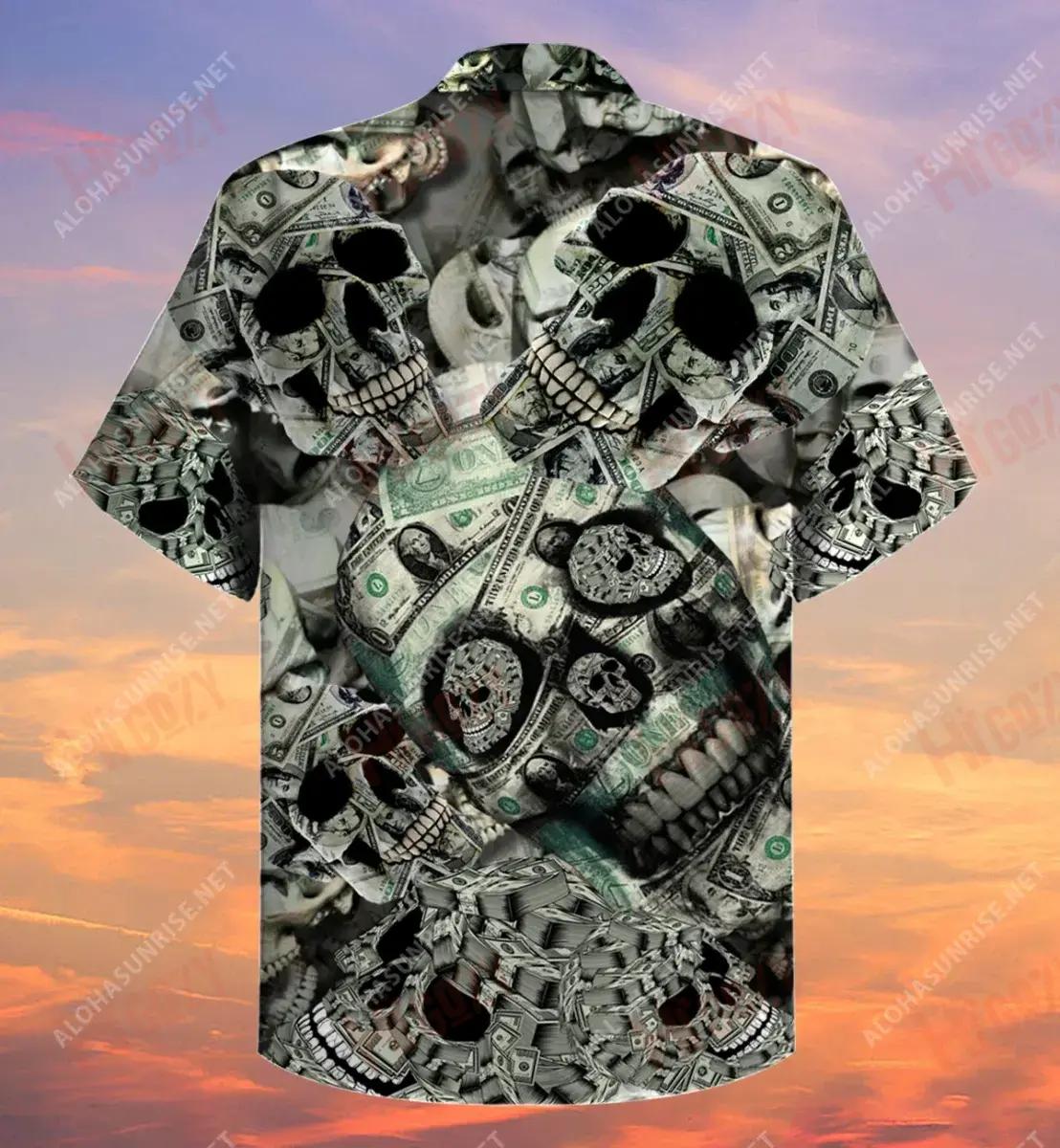 Airgead Skull Laethanta Saoire Gearr Léine Haváís Aloha Shirt Léinte Seanré Haváíais Patrún Léine Haváíais, Bronntanas Léine Haváís, Bronntanas Nollag
