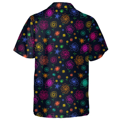 One-Line Closed Images Of Multicolor Sunflowers Hawaiian Shirt, Hawaiian Shirt Gift, Christmas Gift