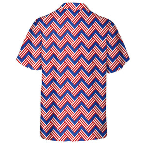 Abstract Red And White Lines Chevron Zigzag Pattern Hawaiian Shirt, Hawaiian Shirt Gift, Christmas Gift