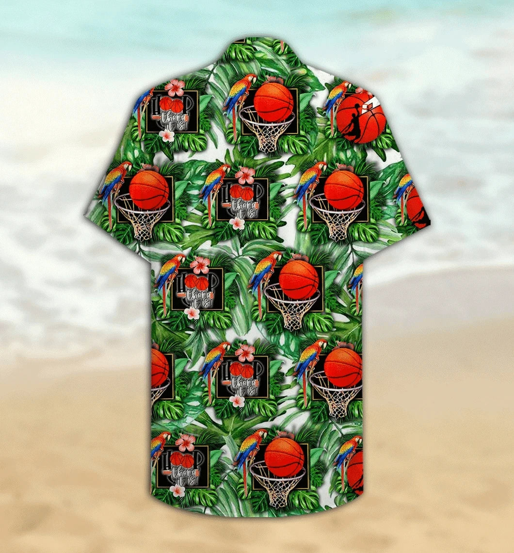 I Love Red Basketbal Design Hawaiian Shirt, Hawaiian For Gift