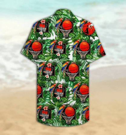 I Love Red Basketbal Design Hawaiian Shirt, Hawaiian For Gift