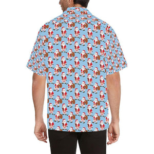 Cute Santa Claus With Gift Bag Christmas Themed Hawaiian Shirt, Hawaiian Shirt Gift, Christmas Gift.