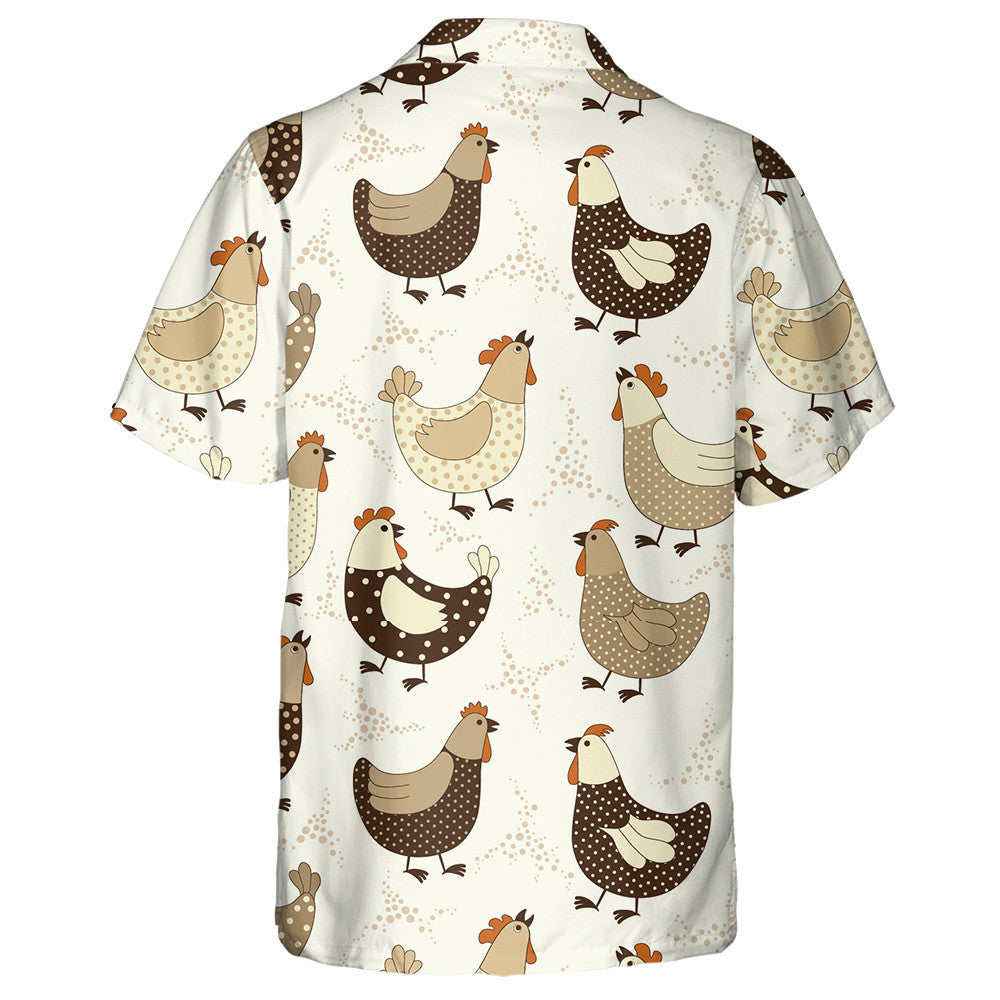 Sicín Greannmhar Agus Poncanna Beaga ar Chúlra Bán Léine Haváís, Bronntanas Léine Haváís, Bronntanas Nollag