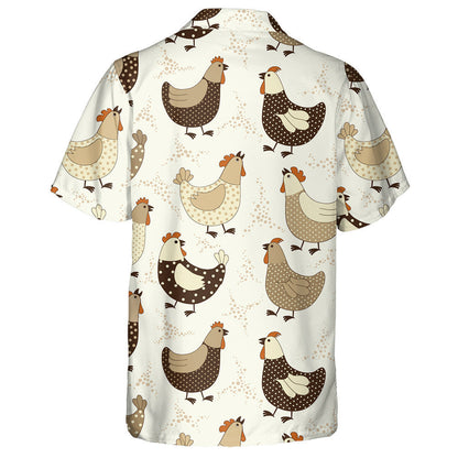 Sicín Greannmhar Agus Poncanna Beaga ar Chúlra Bán Léine Haváís, Bronntanas Léine Haváís, Bronntanas Nollag