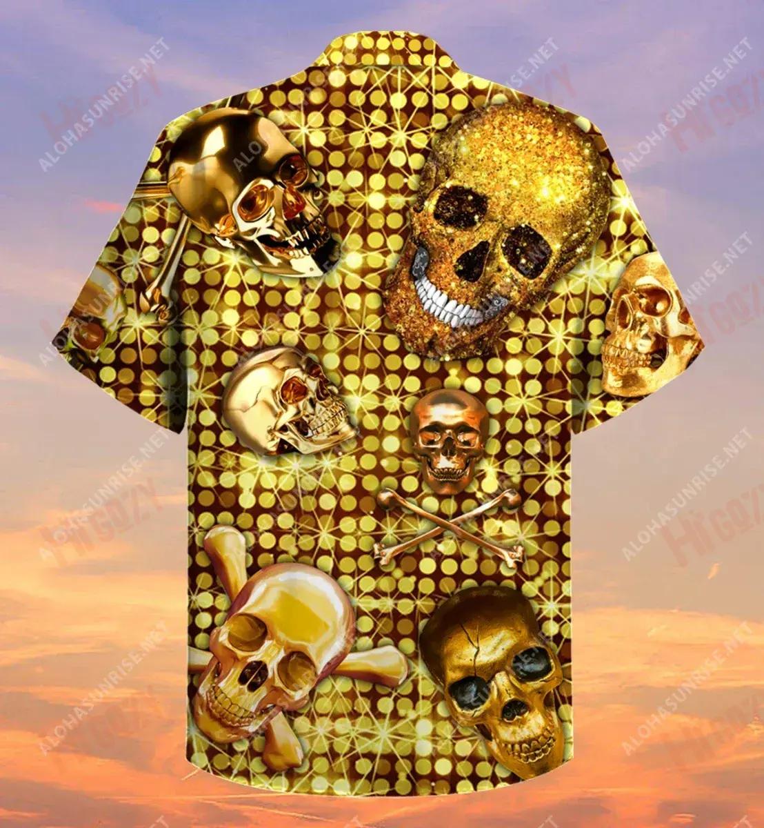 Skull Bling Bling Léine Haváís Muinchille Gearr Samhraidh Léinte Crazy Haváís Patrún Léine Haváíais, Bronntanas Léine Haváís, Bronntanas Nollag