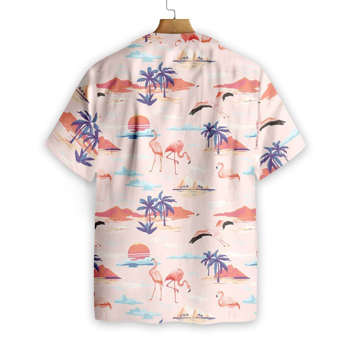 Flamingo In Sunset Beautiful Scene Pink Theme Hawaiian Shirt, Hawaiian Shirt Gift, Christmas Gift