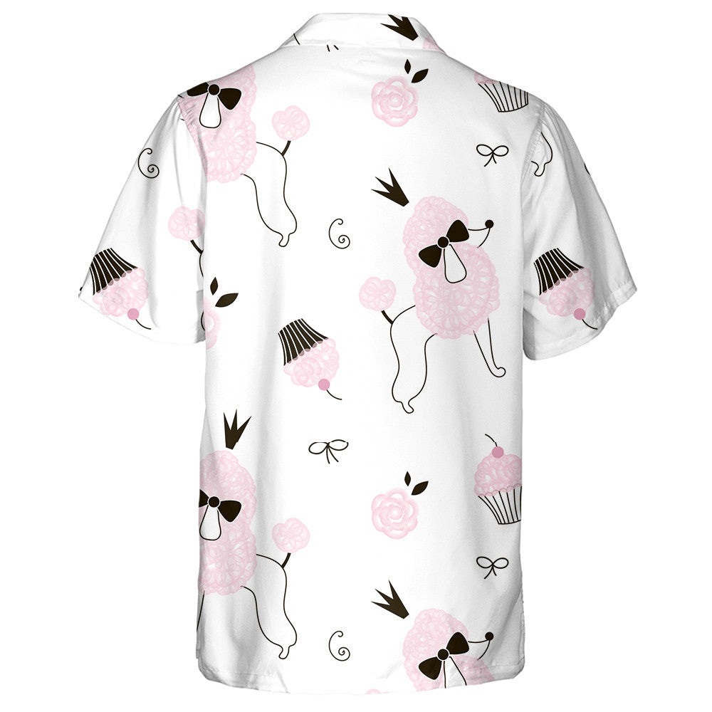 Princess Poodle Dogs And Pink Cupcake Hawaiian Shirt,Hawaiian Shirt Gift, Christmas Gift