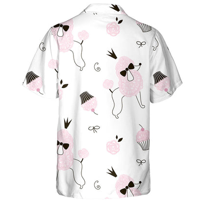 Princess Poodle Dogs And Pink Cupcake Hawaiian Shirt,Hawaiian Shirt Gift, Christmas Gift