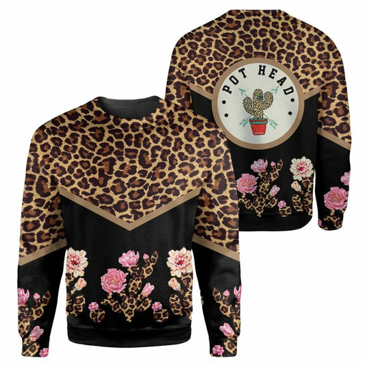 Cactus Leopard - 3D All Over Printed Shirt Tshirt Hoodie Apparel