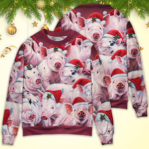 Christmas Piggies Funny Xmas Is Coming Art Style Ugly Christmas Sweater, Christmas Ugly Sweater, Christmas Gift, Gift Christmas 2024